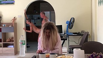 Stepfather fucks stepdaughter in ass while mom no see